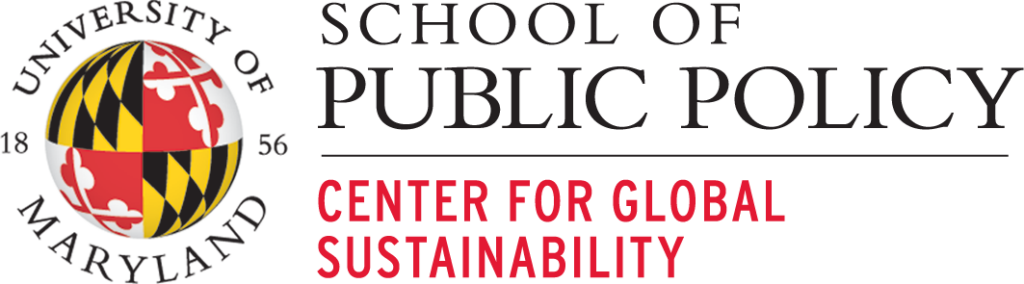 Logo with the text School of Public Policy, Center for Global Sustainability